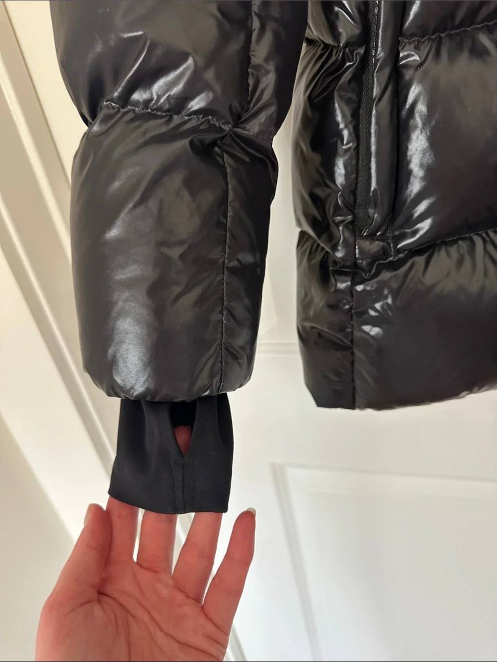 SAM New York Fox Fur-Trim Belted Down Puffer Jacket (Mid-length)